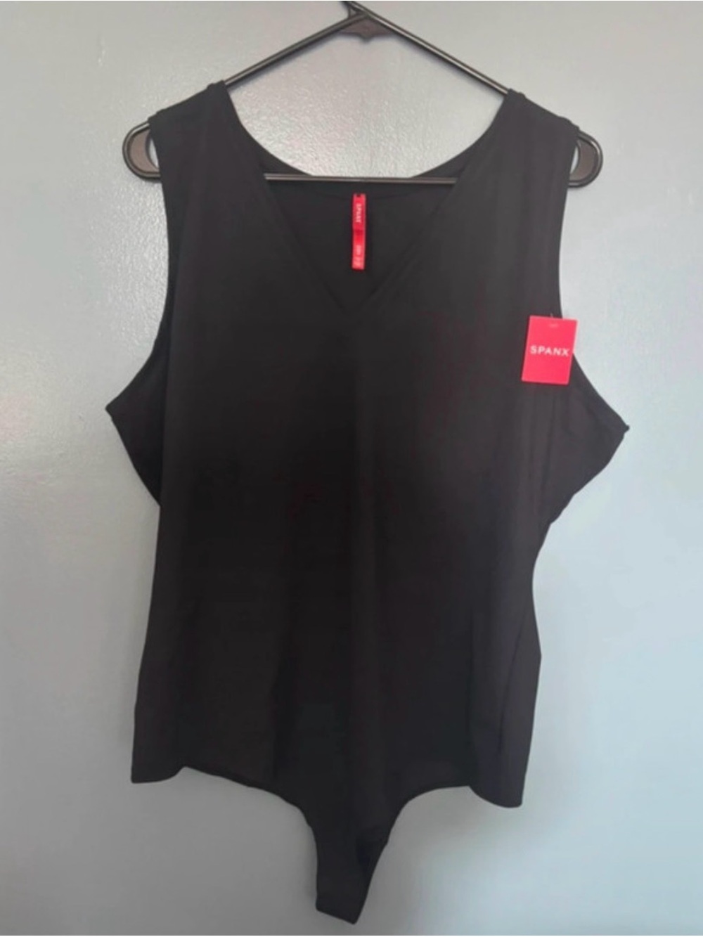 SPANX Black V-Neck Tank Bodysuit - Sleeveless Stretch